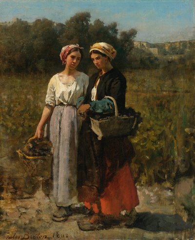 Two Young Women at the Grape Harvest by Jules Breton